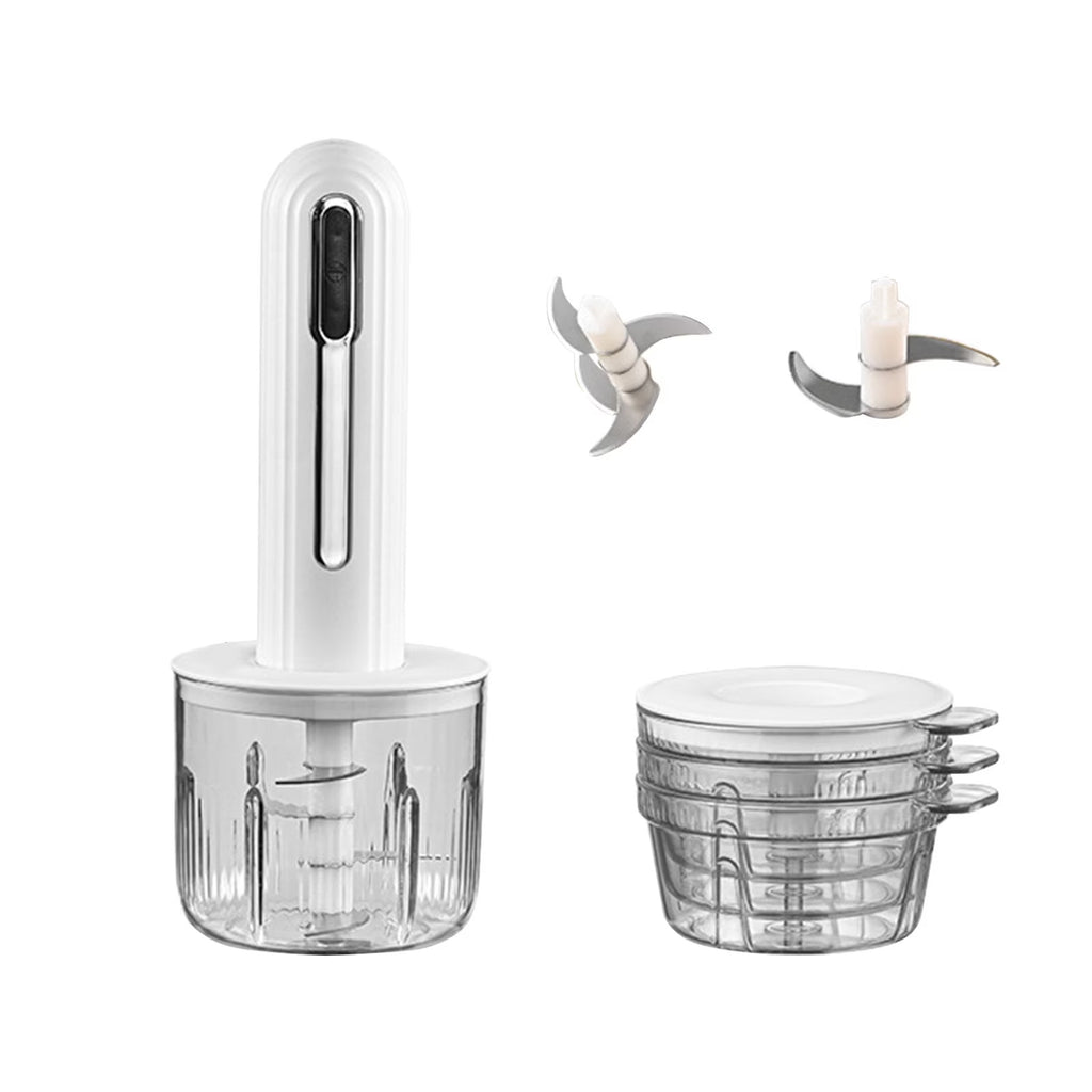 Picadora Eléctrica Inalámbrica USB con Vasos de 200 ml y 400 ml