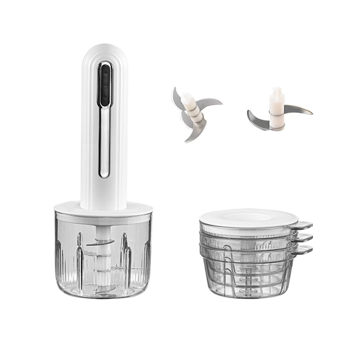 Picadora Eléctrica Inalámbrica USB con Vasos de 200 ml y 400 ml